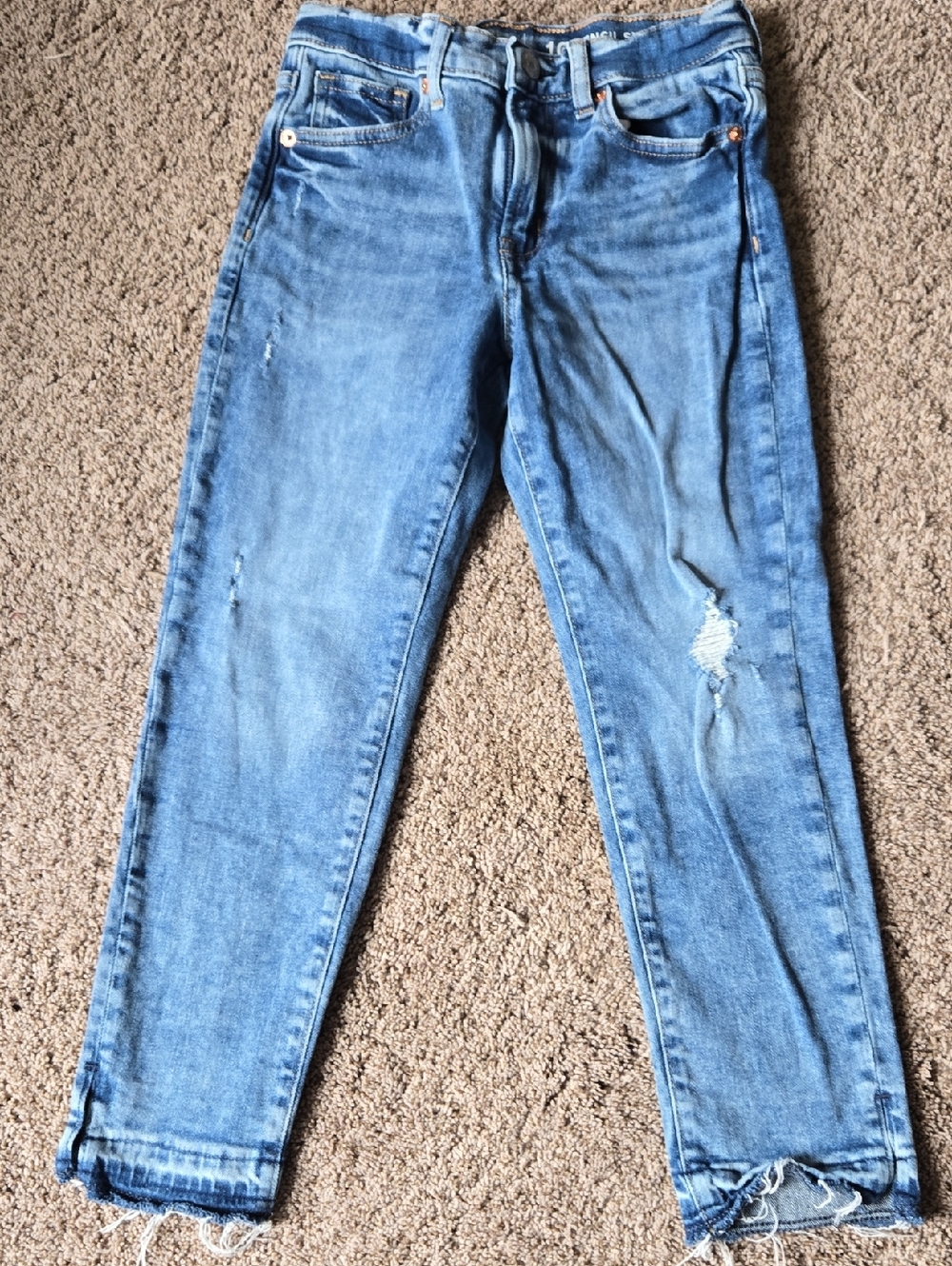 GAP Light Blue Distressed Skinny Jeans for Kids
